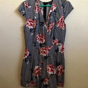 Striped floral romper